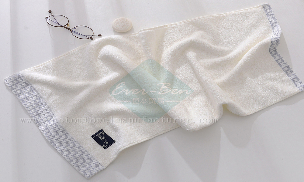 China EverBen Custom grey and white towels Manufacturer ISO Audit Bamboo Face Towels Factory